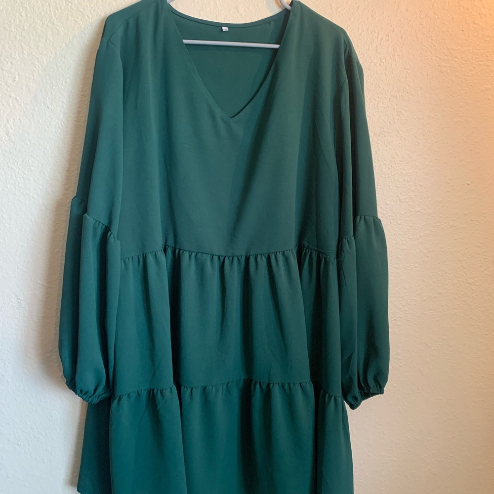 Amazon Tiered Forest Green Women's Dress
